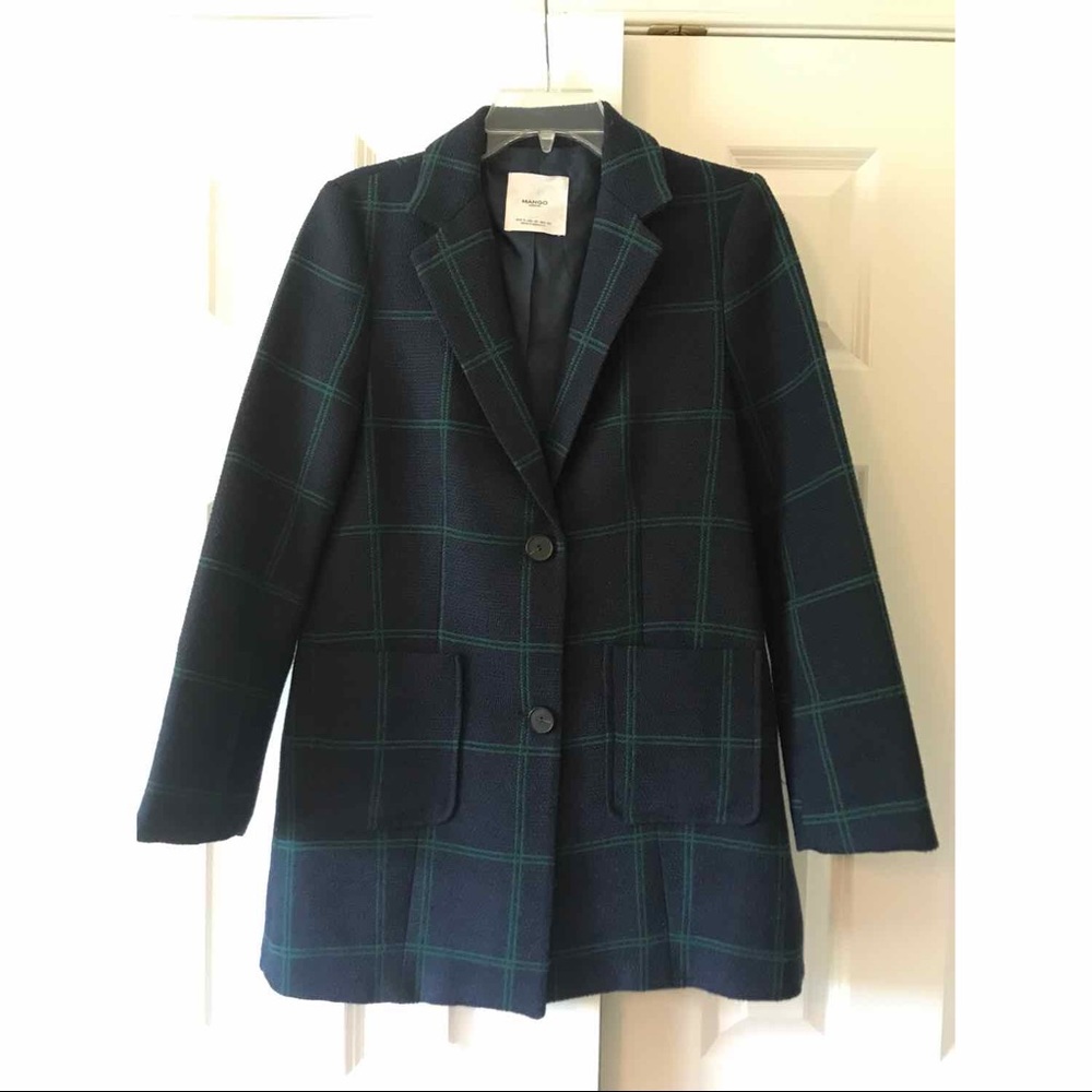 Plaid pea coat